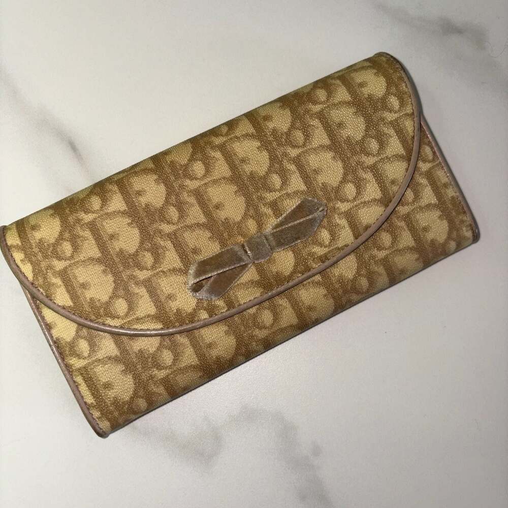 Christian Dior Vintage Trotter Romantique Bow Long Continental Wallet - Picture 13 of 13